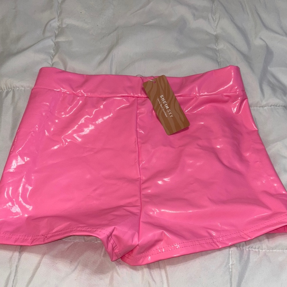 Shiny Pink Women's Shorts by Shein